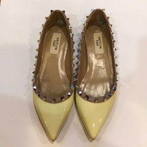 studded pointed toe flats